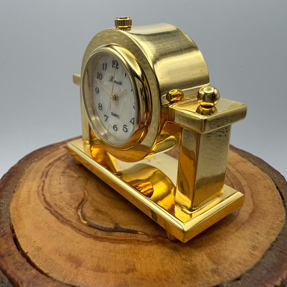 Gold Ronca Quartz Mini Clock - Picture 3 of 10